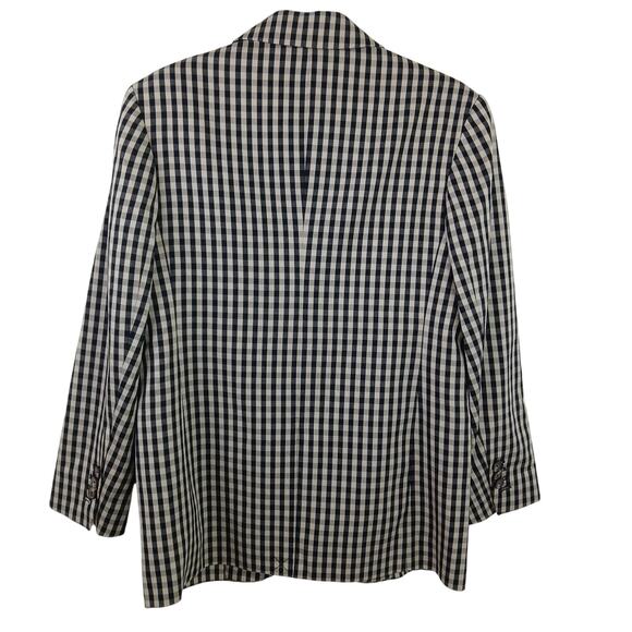 Everlane SZ 0 The ’80s Blazer Black Khaki Gingham Oversized Runs Large NWT - Picture 4 of 5